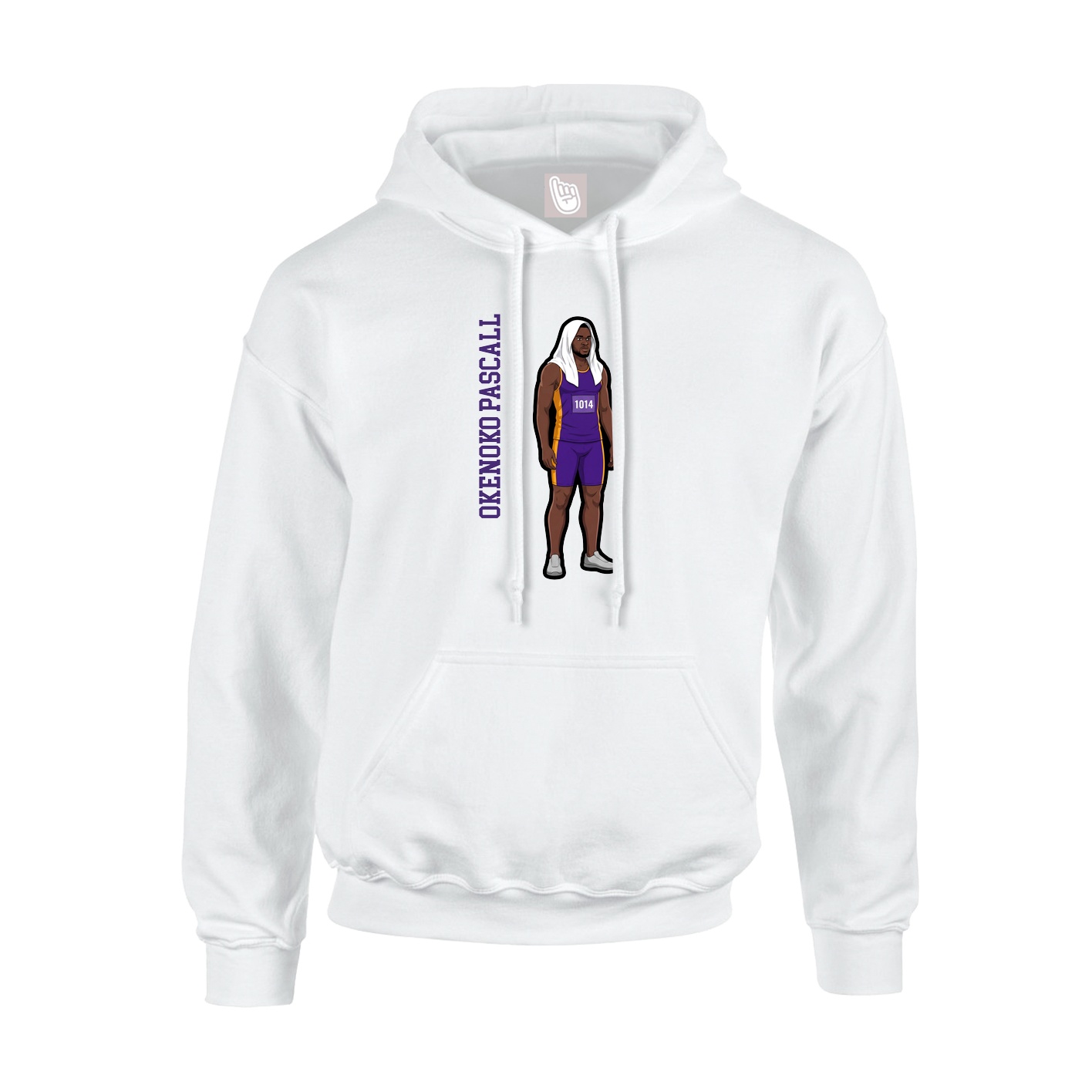 Hoodie — Name Vertical in White