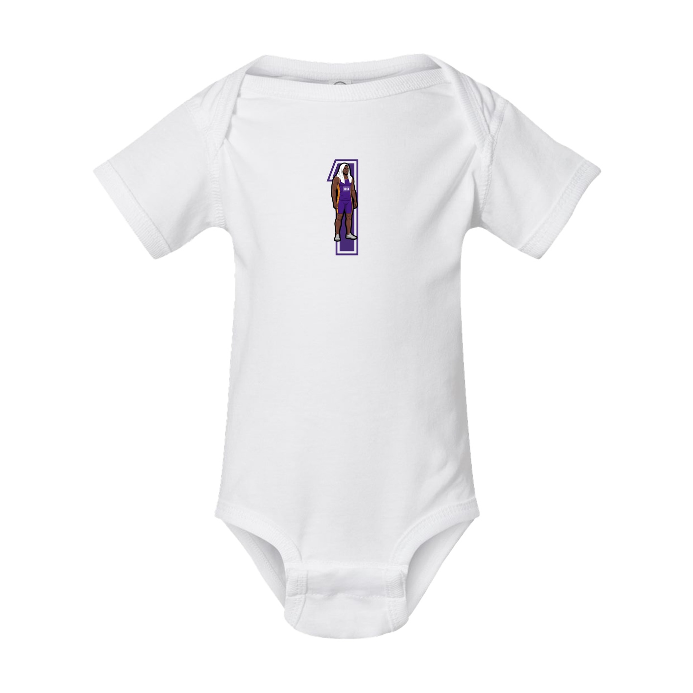 Baby Onesie — Number in White