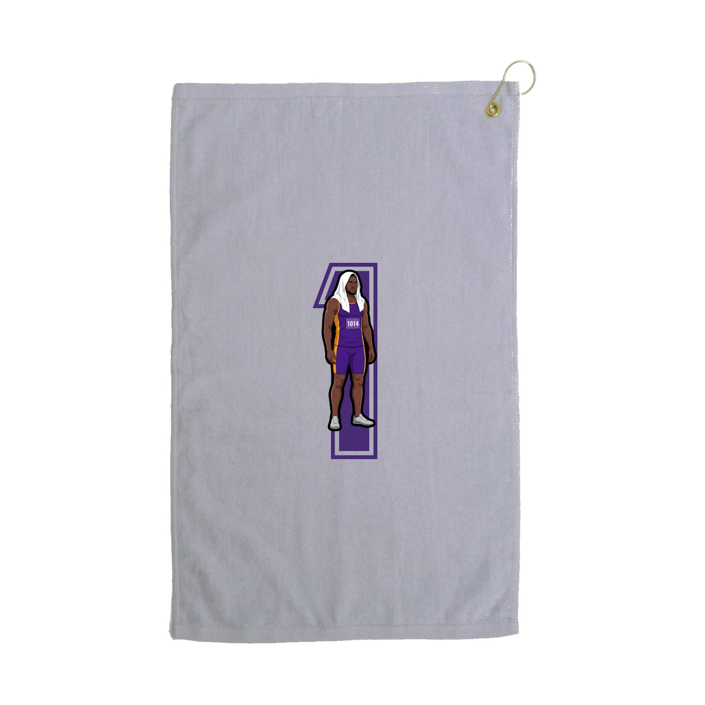 Golf Towel — Number in Grey