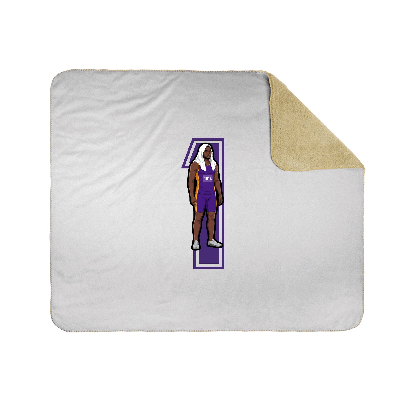 Throw Blanket — Number in White