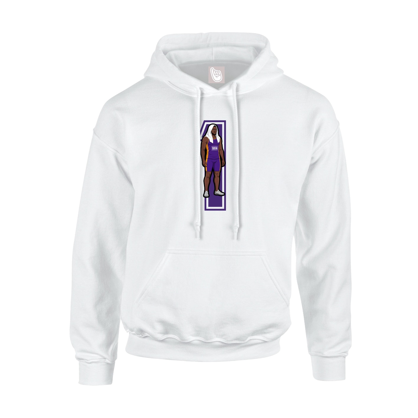 Youth Hoodie — Number in White