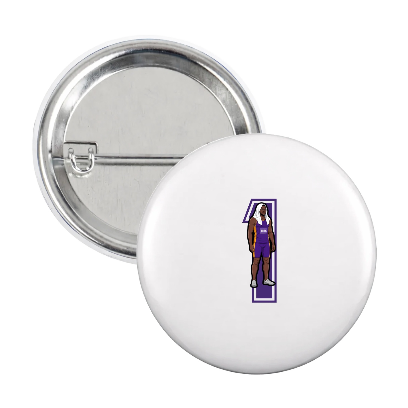 Game Day Button — Number in White
