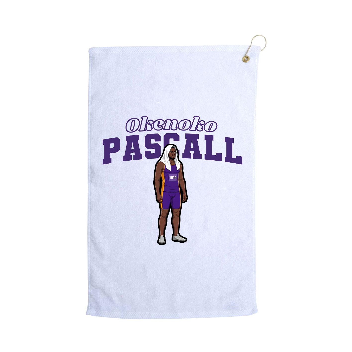 Golf Towel — Name Arch in White