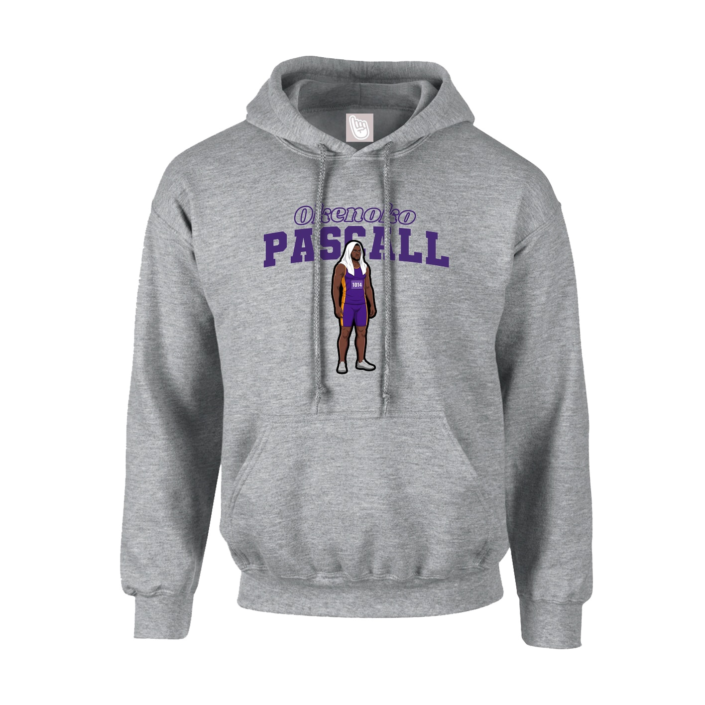 Youth Hoodie — Name Arch in Grey