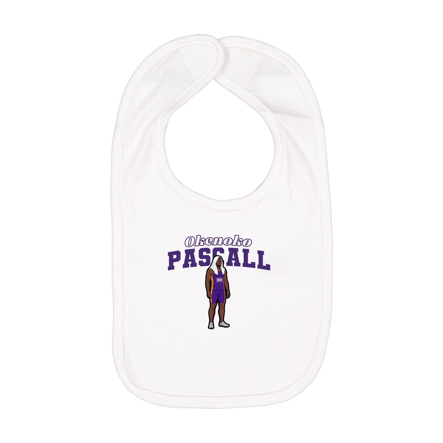 Infant Bib — Name Arch in White