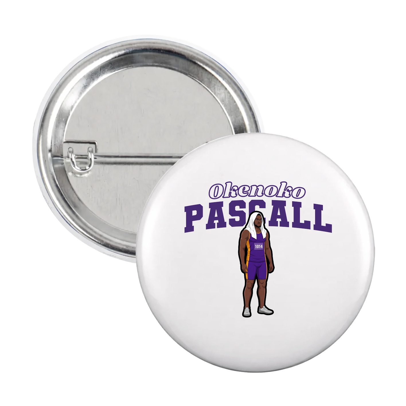 Game Day Button — Name Arch in White