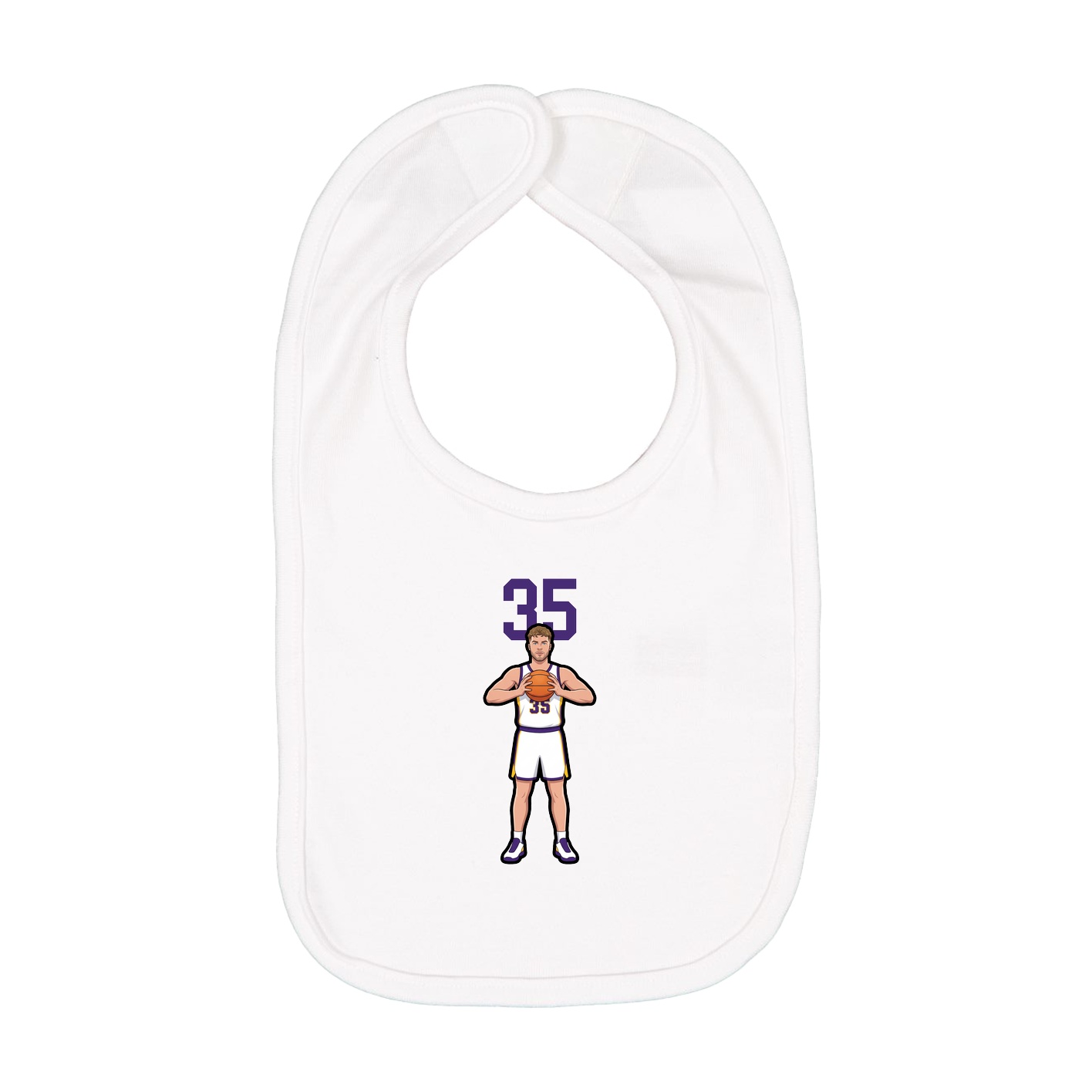 Infant Bib — Number Top in White