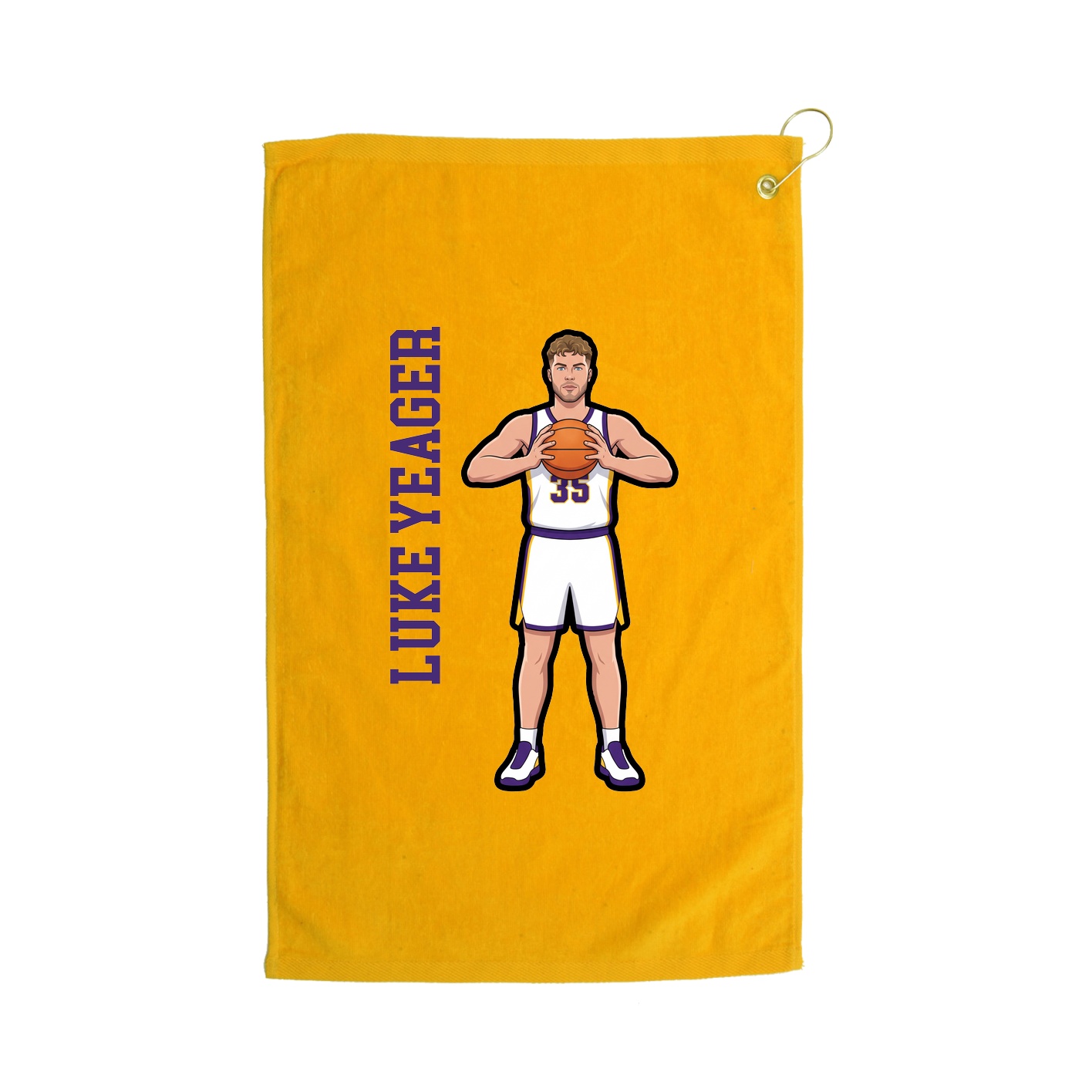 Golf Towel — Name Vertical in Gold