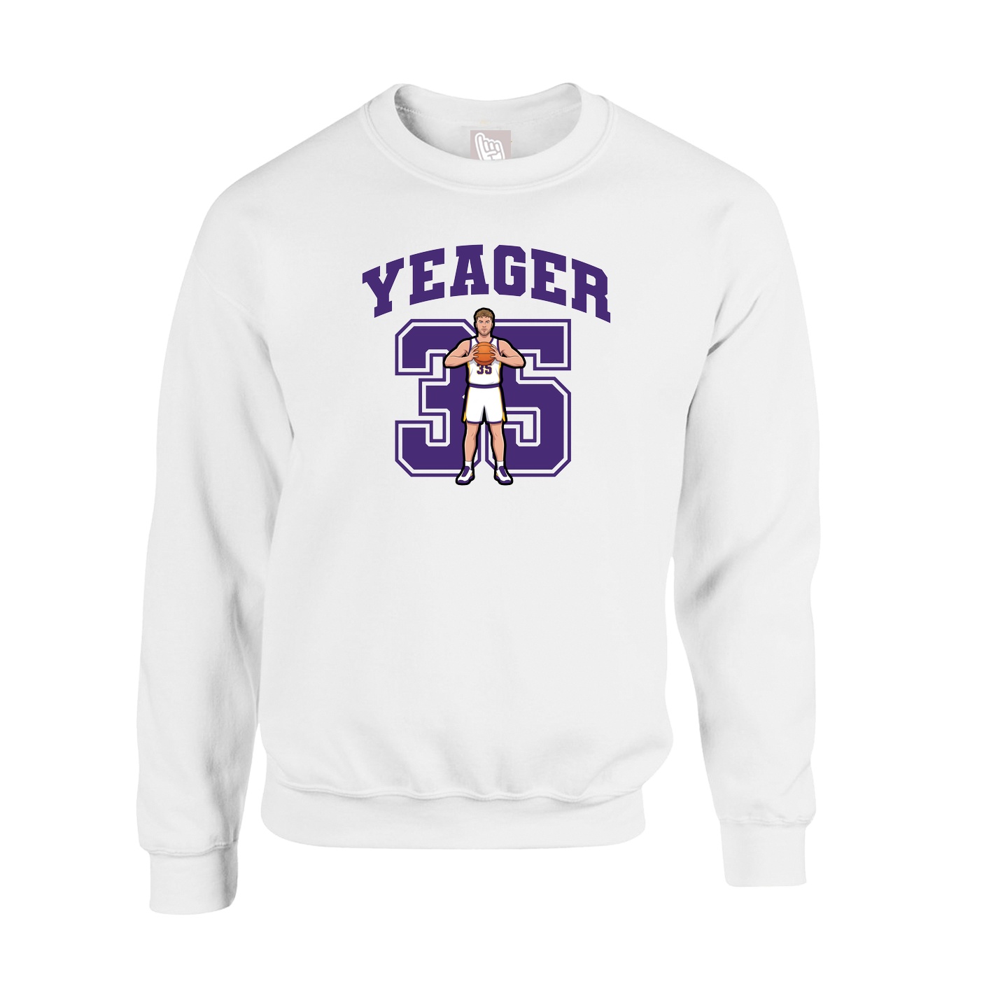 Fleece Crew — Number in White
