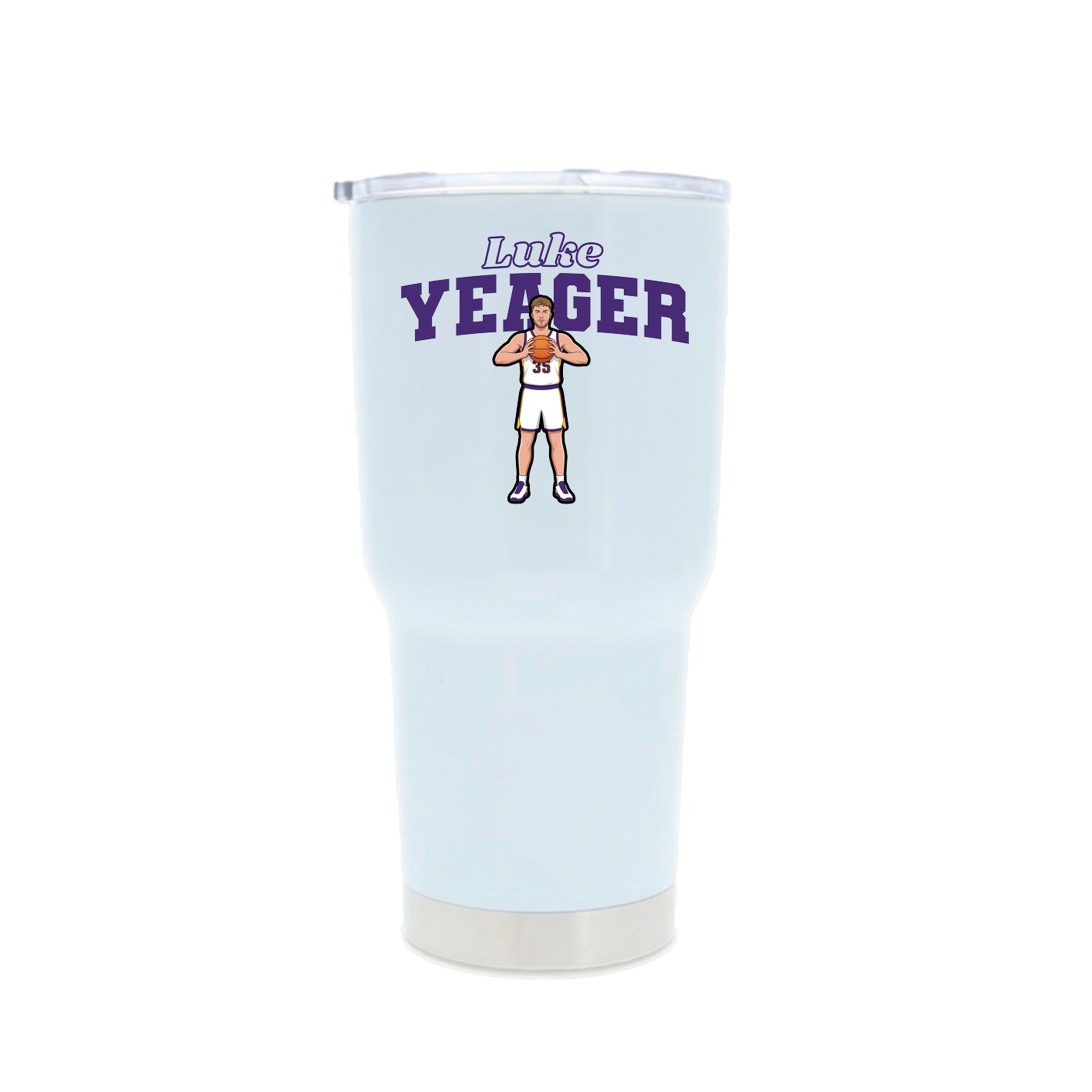 30oz Stainless Steel Tumbler — Name Arch in White