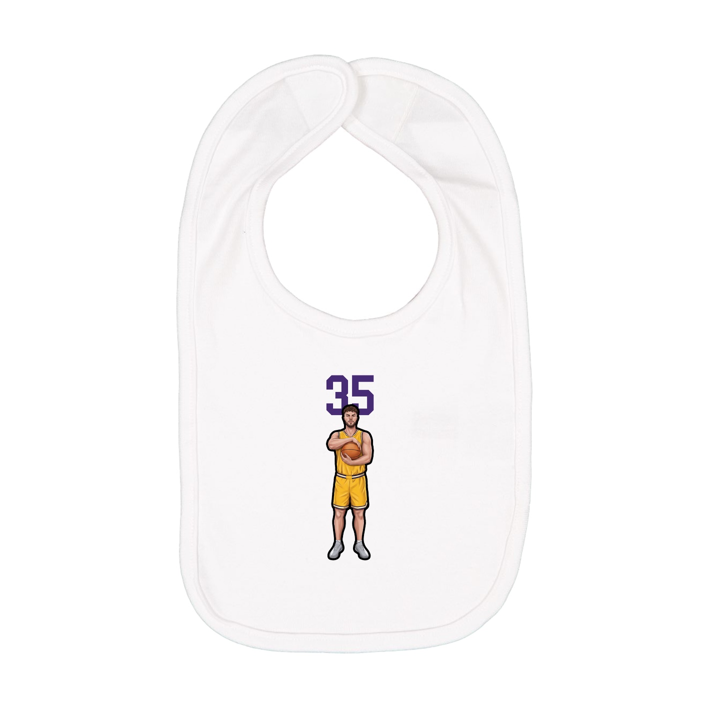Infant Bib — Number Top in White