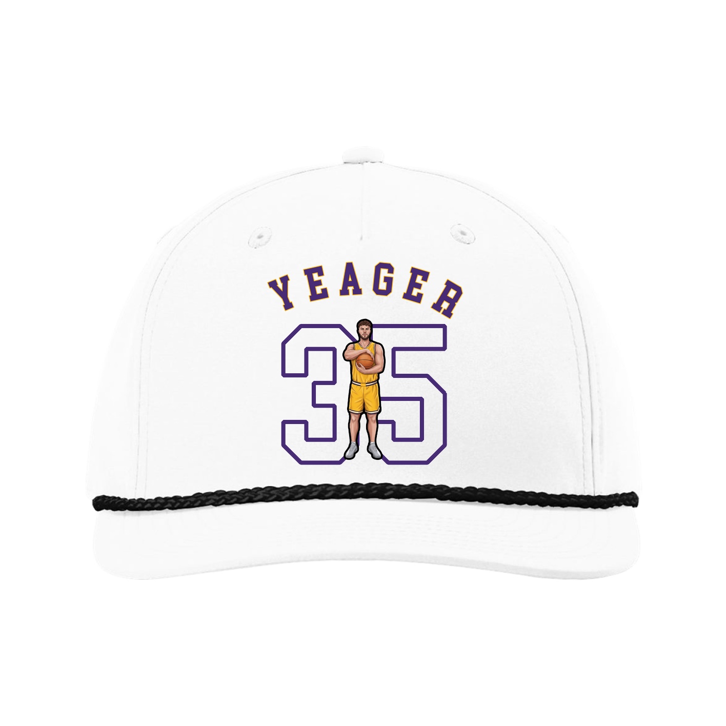 Five-Panel Classic Rope Cap — Shirsey Arch in White
