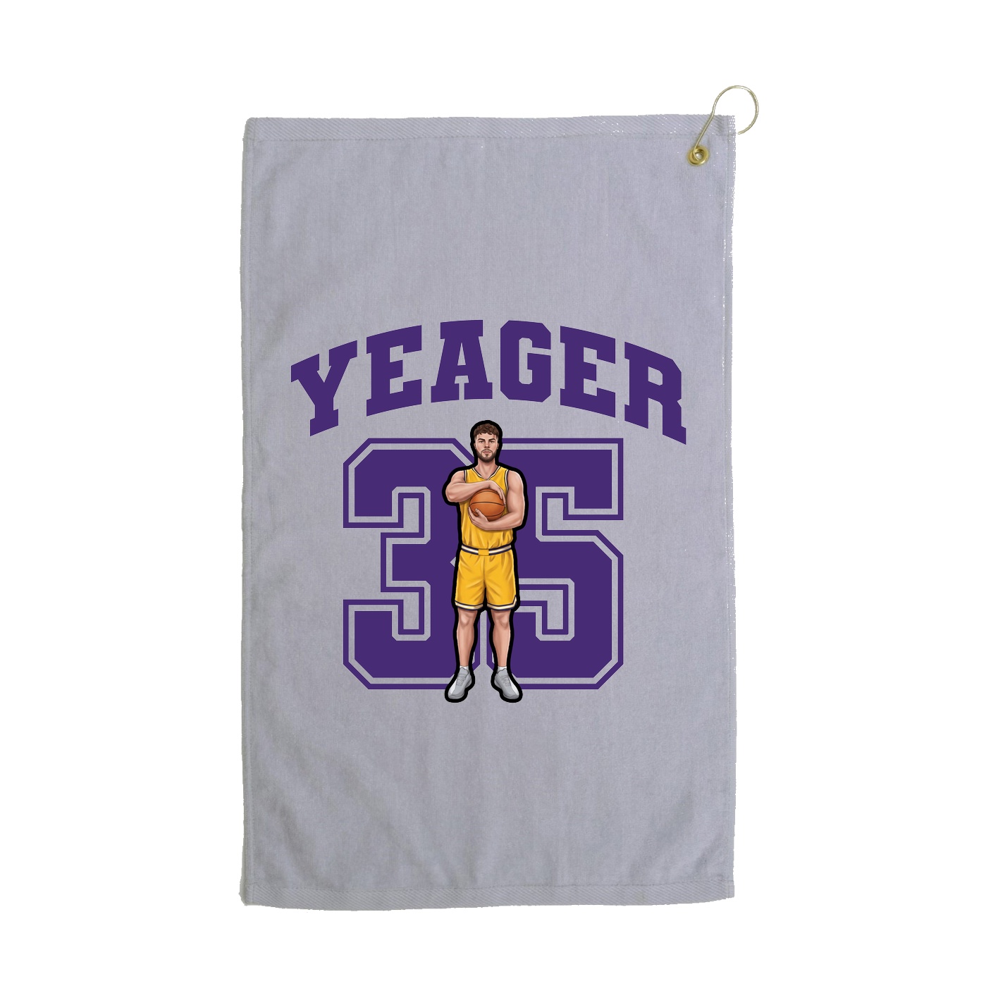 Golf Towel — Number in Grey