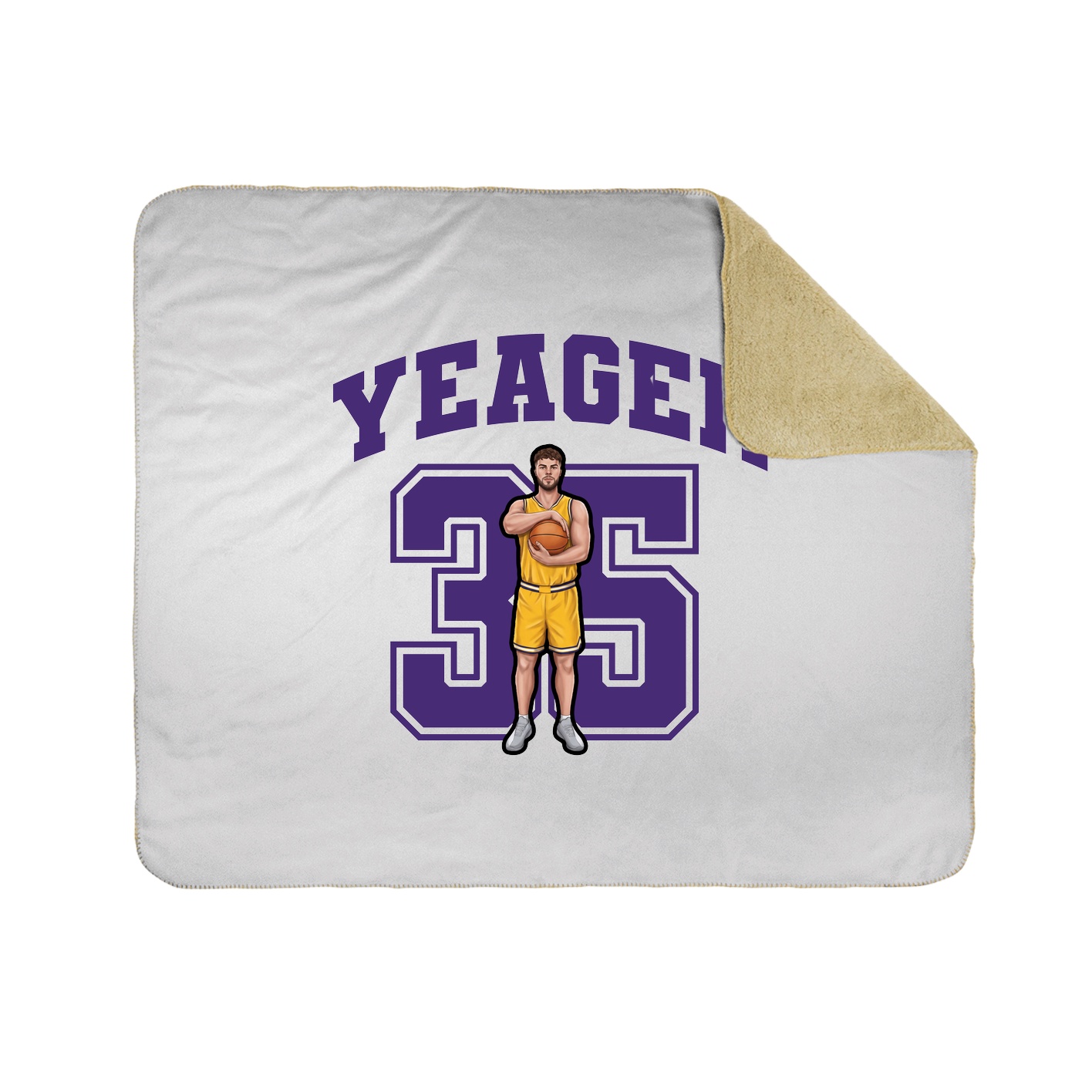Throw Blanket — Number in White