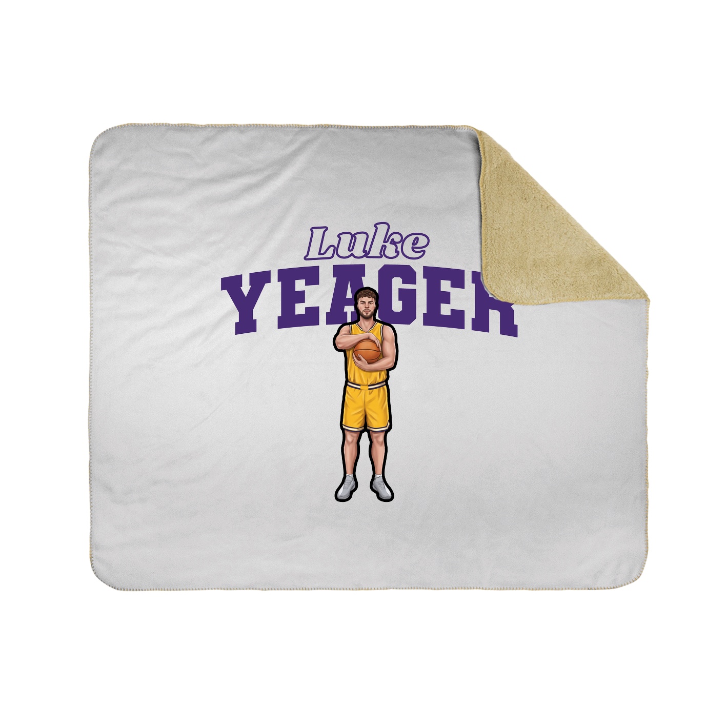 Throw Blanket — Name Arch in White