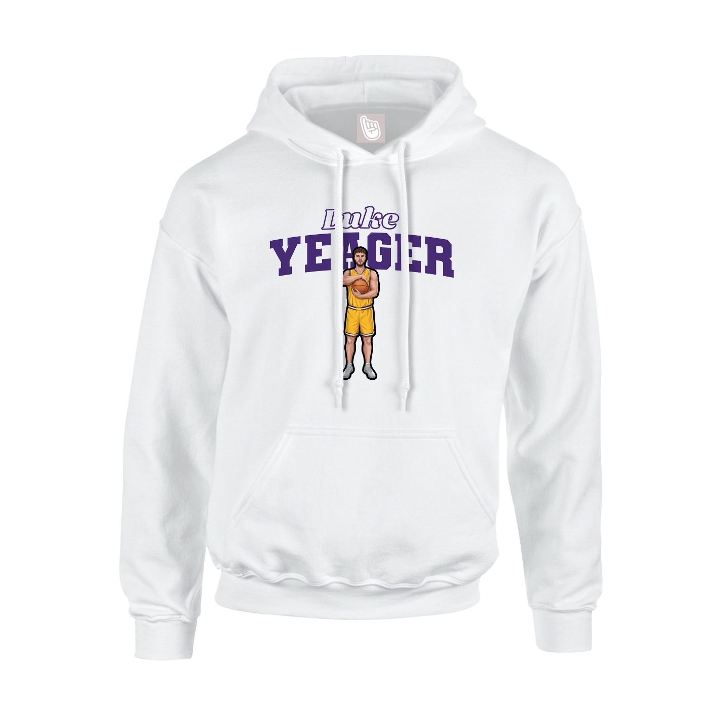 Youth Hoodie — Name Arch in White