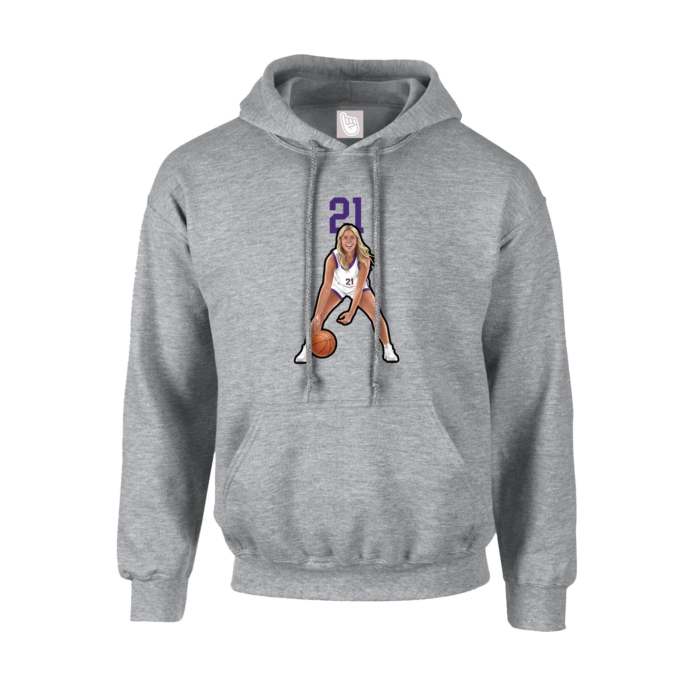 Hoodie — Number Top in Grey