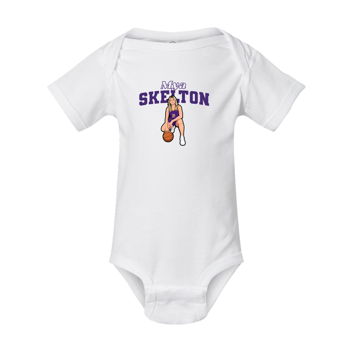 Baby Onesie — Name Arch in White