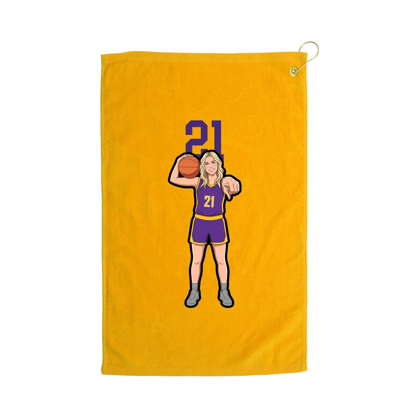 Golf Towel — Number Top in Gold