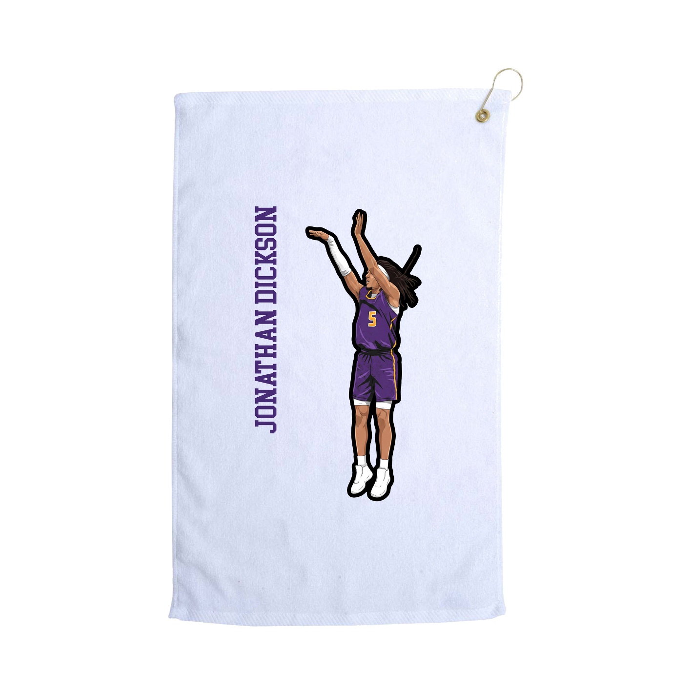 Golf Towel — Name Vertical in White