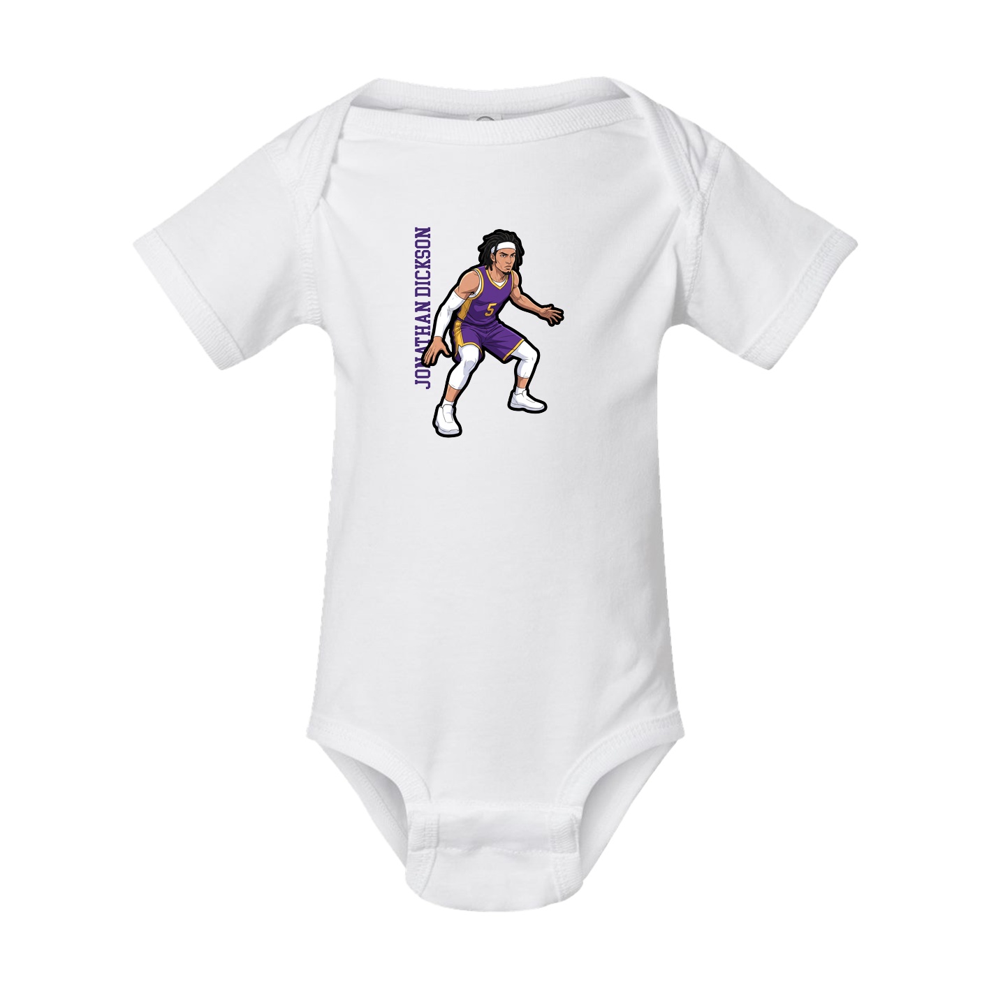 Baby Onesie — Name Vertical in White