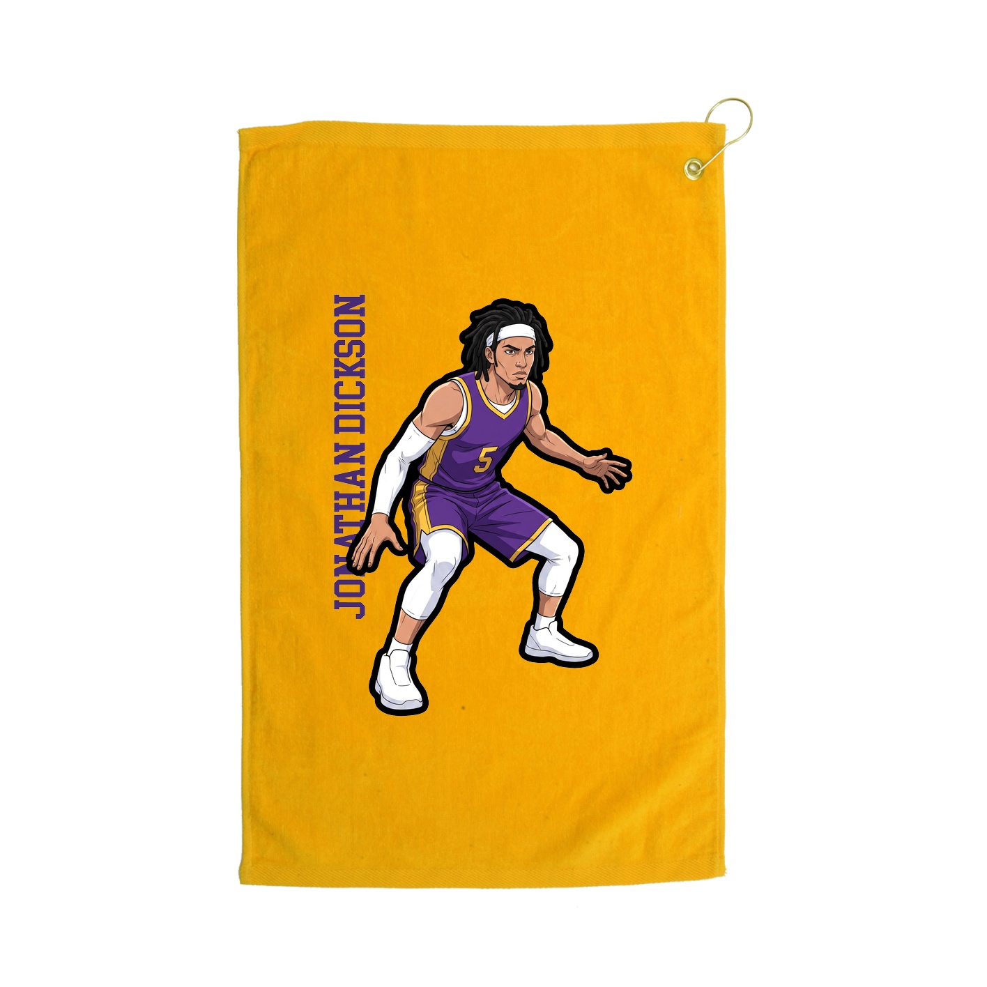 Golf Towel — Name Vertical in Gold