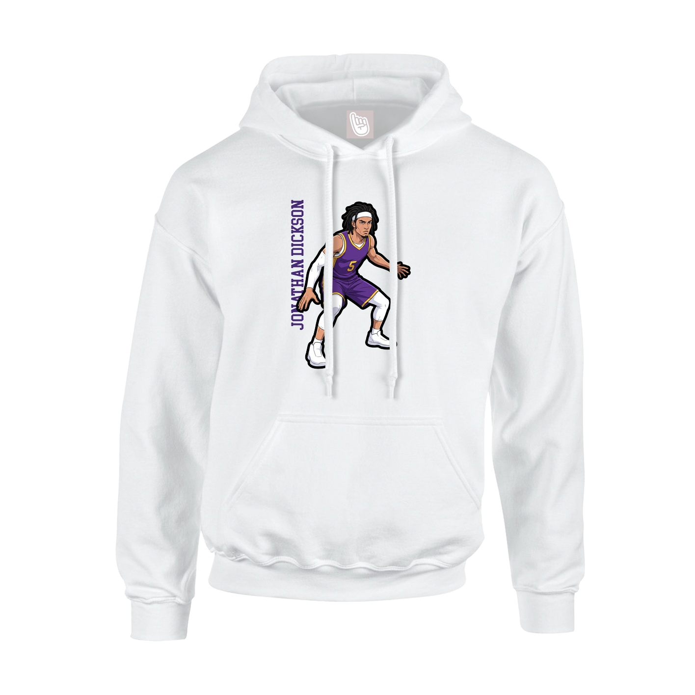 Youth Hoodie — Name Vertical in White