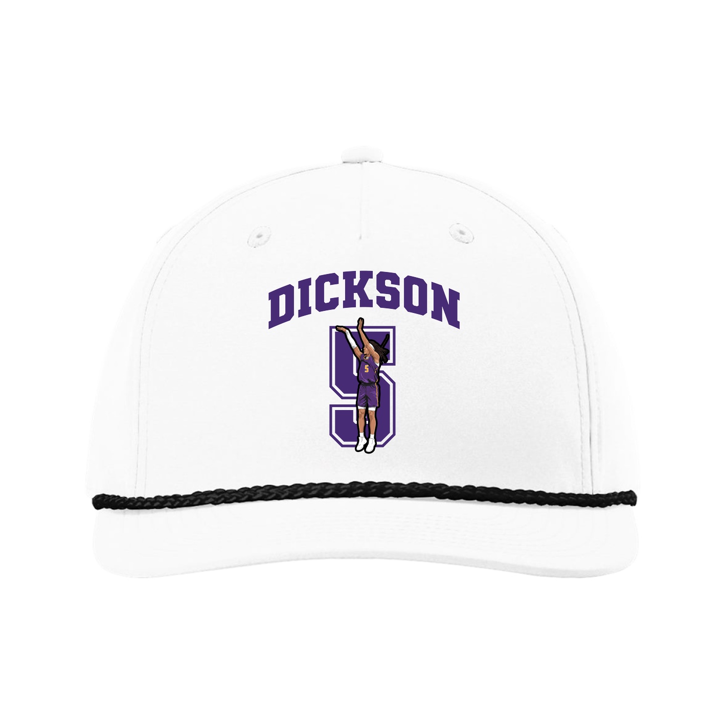 Five-Panel Classic Rope Cap — Number in White