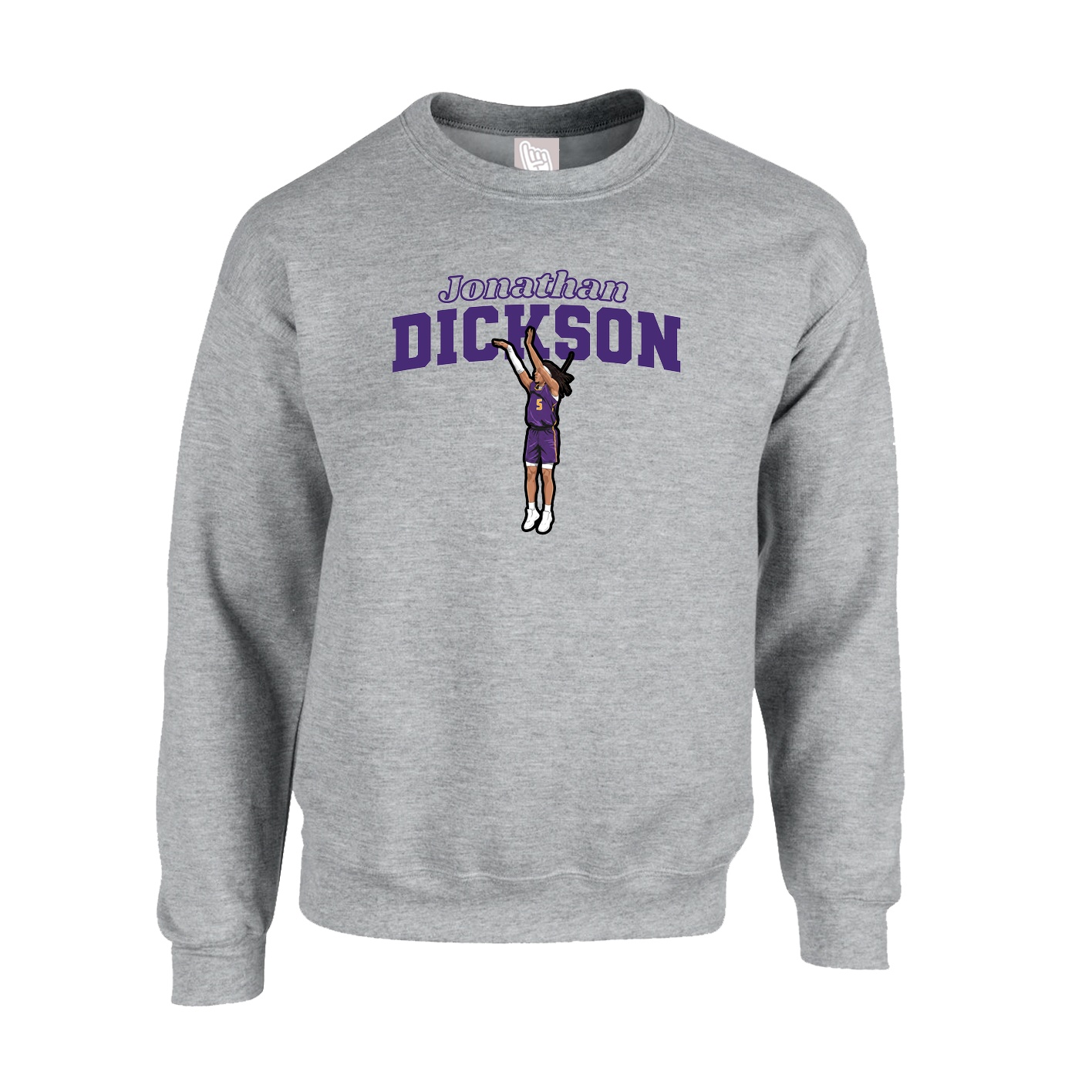 Fleece Crew — Name Arch in Grey