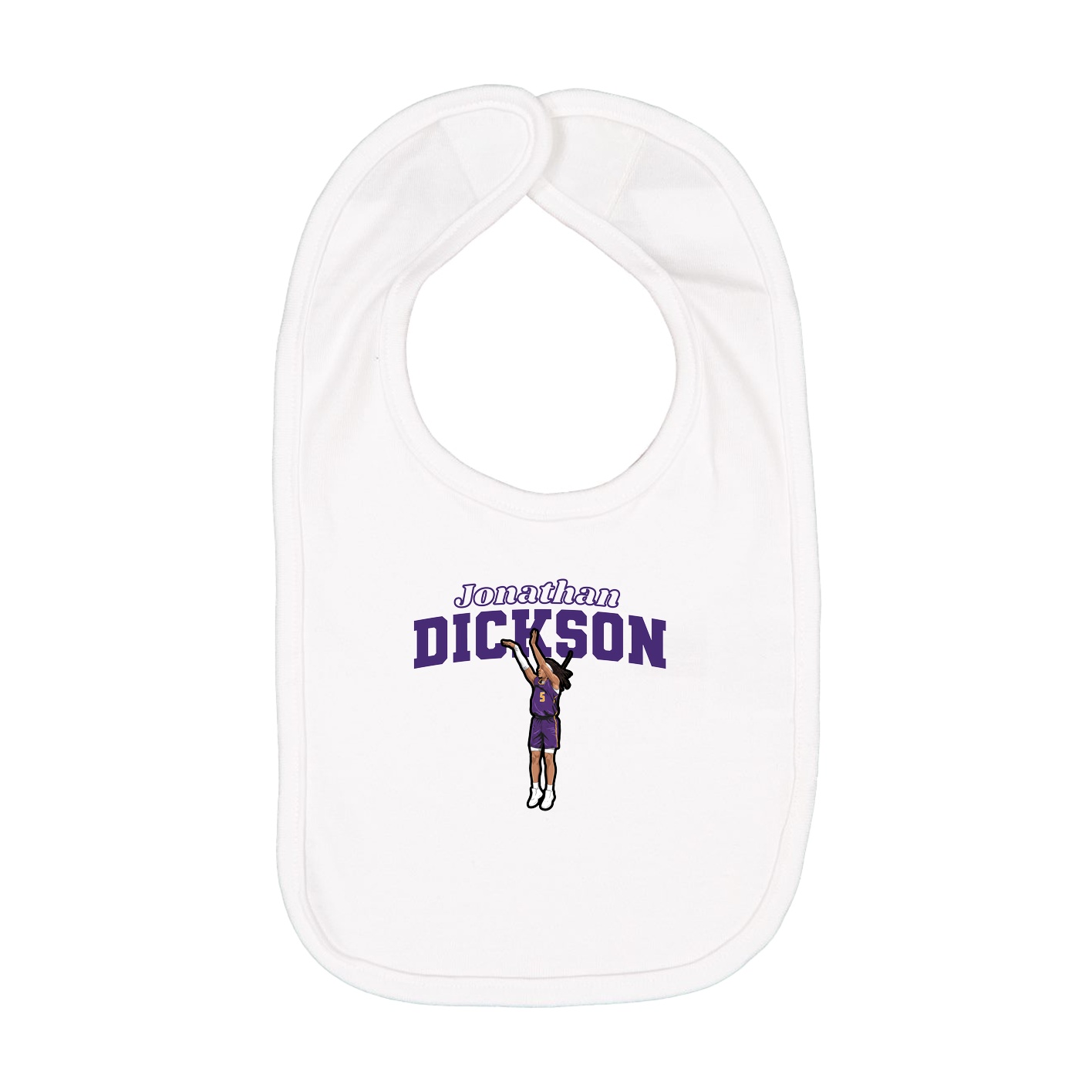 Infant Bib — Name Arch in White