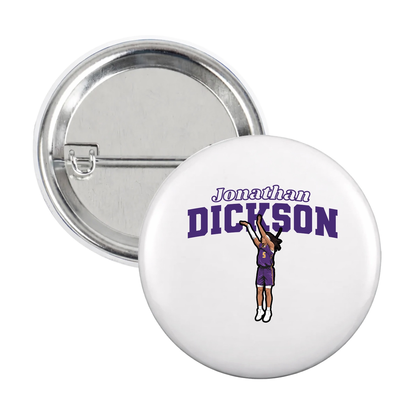 Game Day Button — Name Arch in White