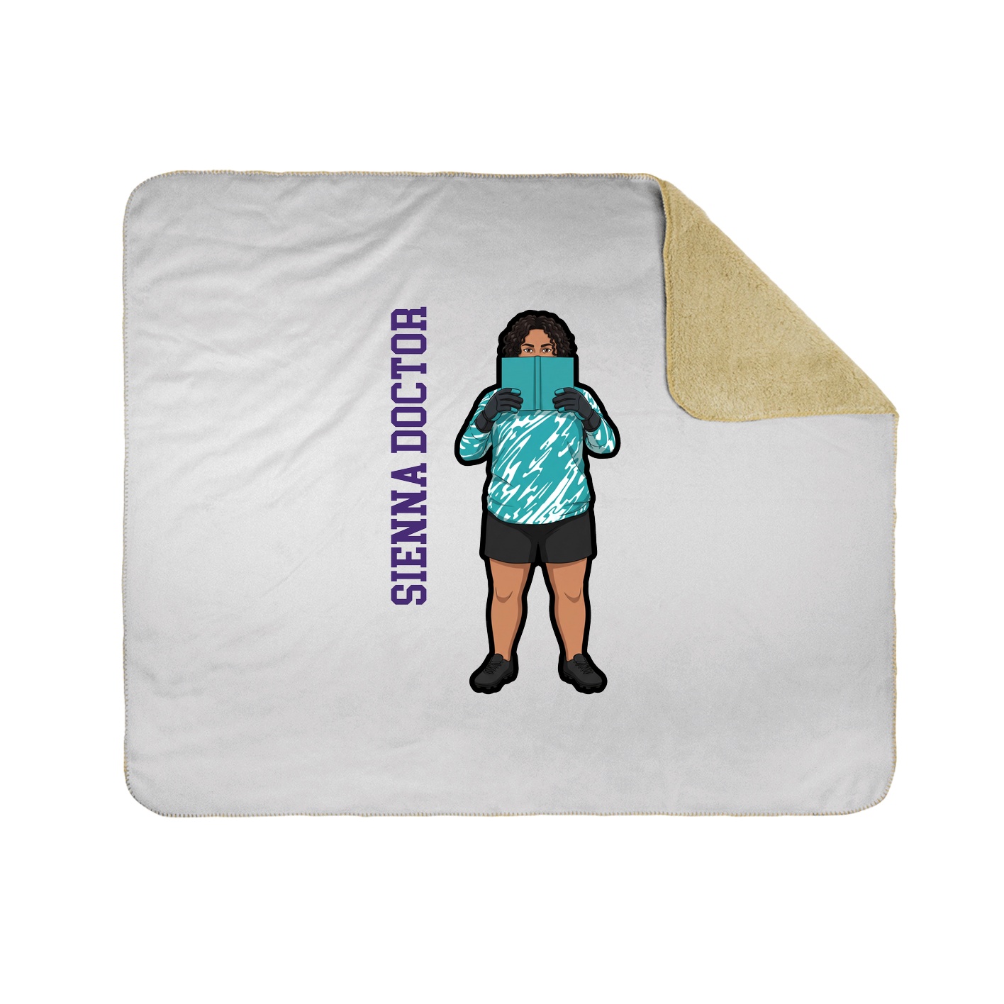 Throw Blanket — Name Vertical in White