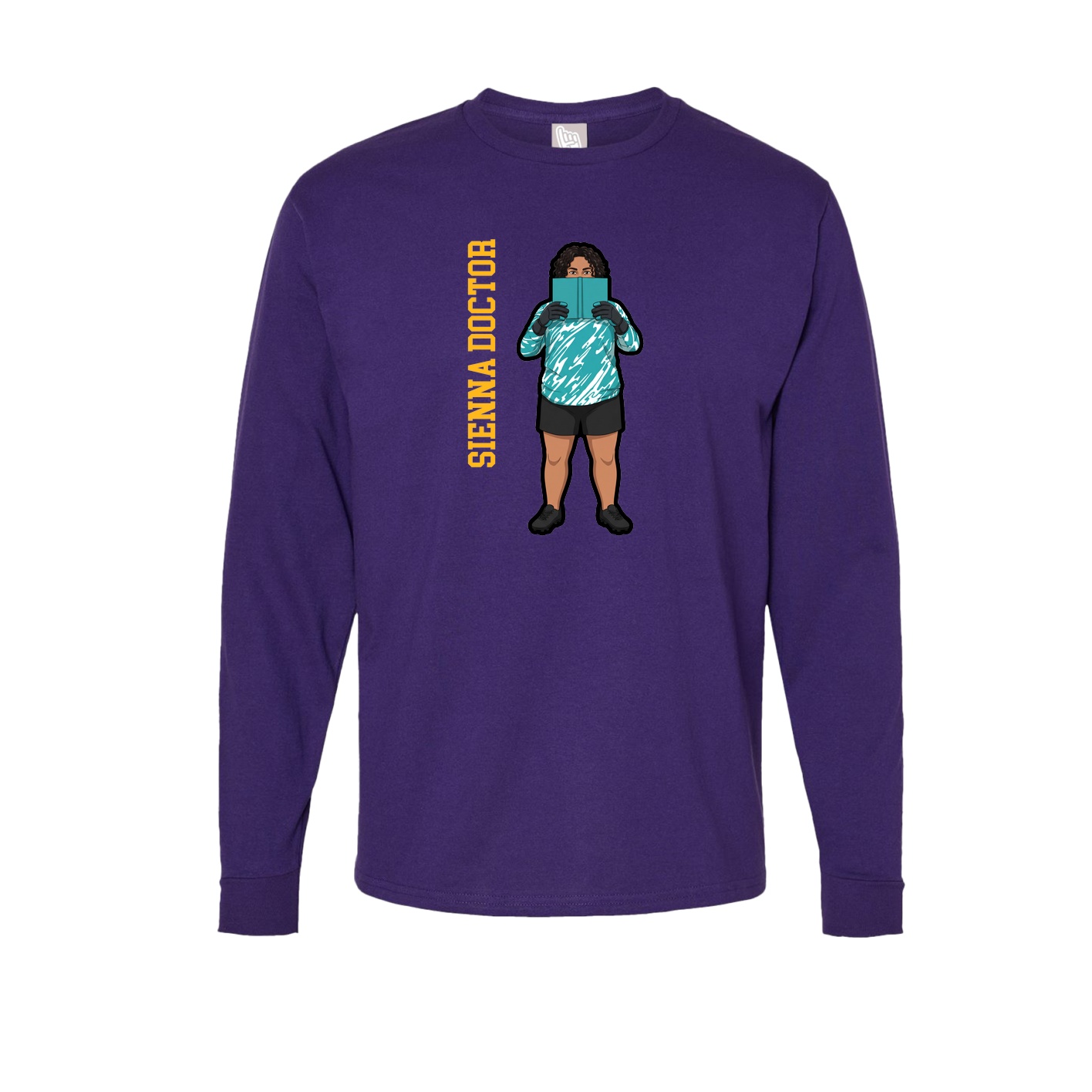 Long Sleeve Tee — Name Vertical in Purple