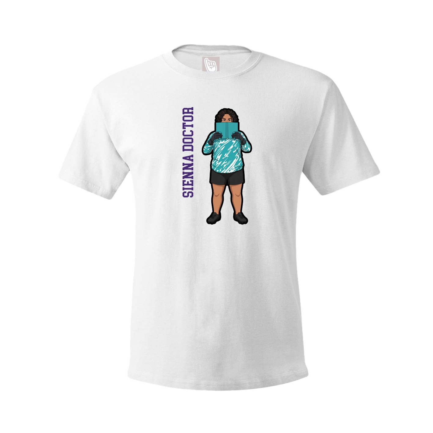 Youth Tee — Name Vertical in White