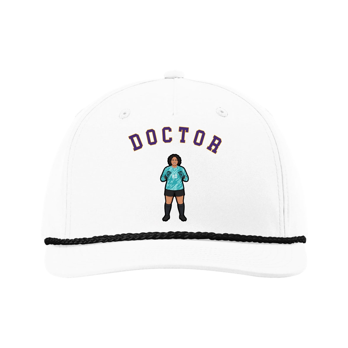 Five-Panel Classic Rope Cap — Shirsey Arch in White