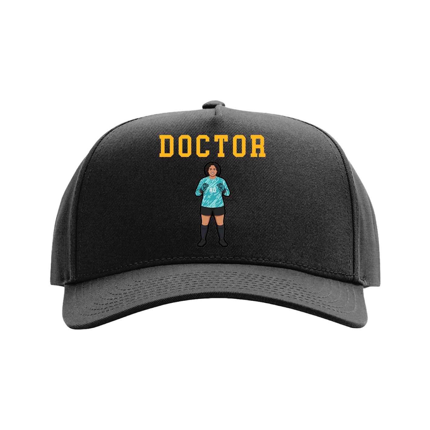 Full Fabric Five-Panel Champ Cap — Shirsey in Black