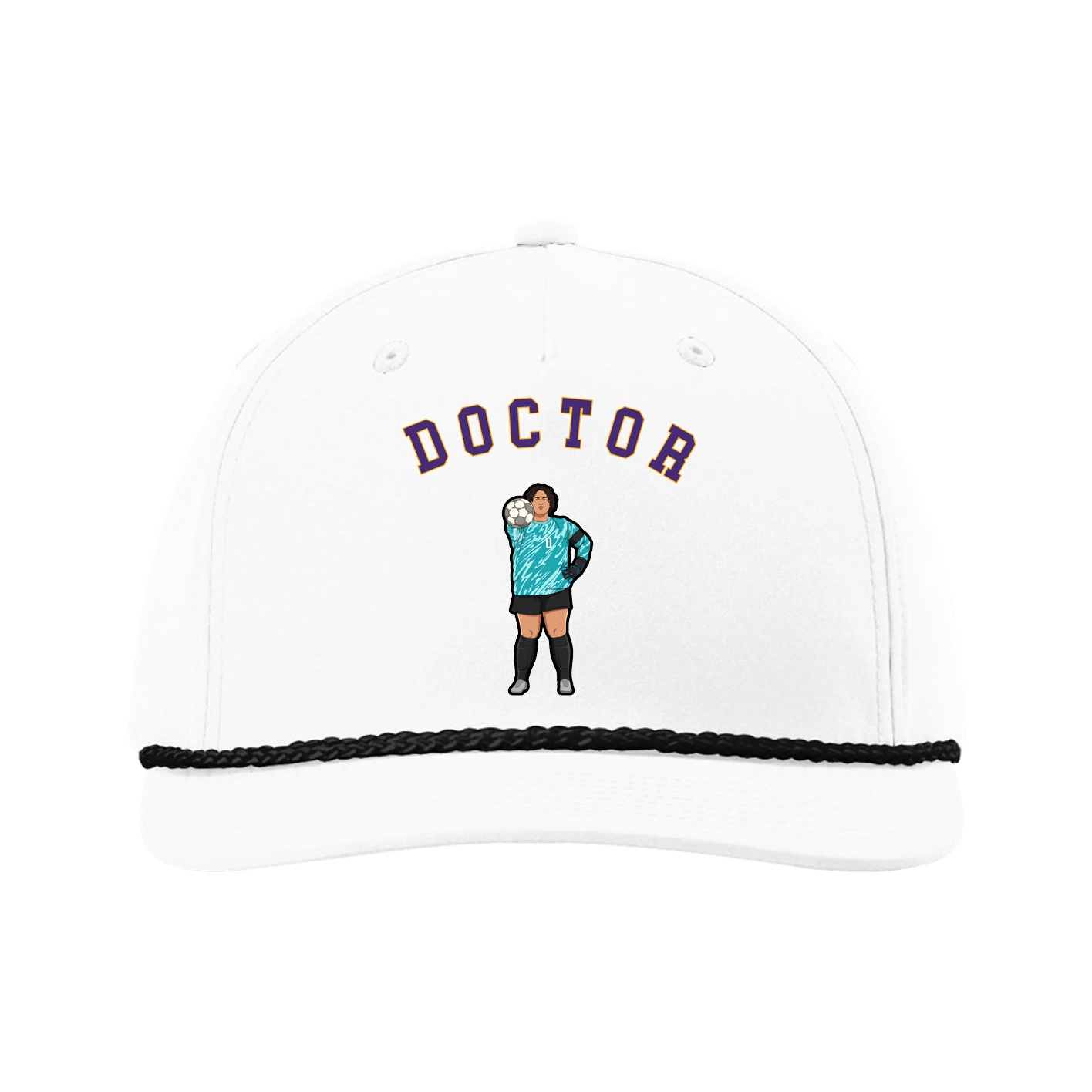 Five-Panel Classic Rope Cap — Shirsey Arch in White