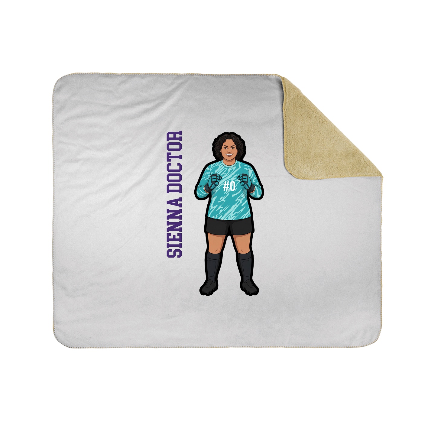 Throw Blanket — Name Vertical in White