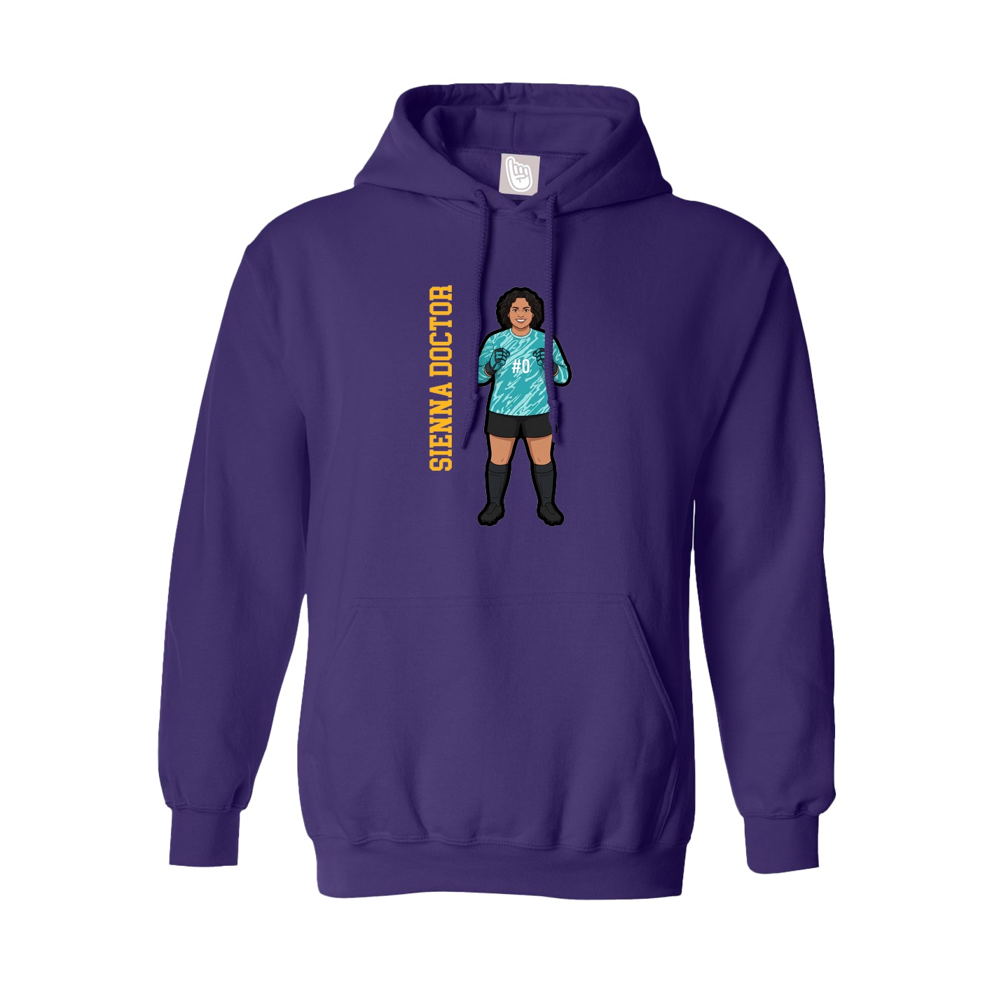 Youth Hoodie — Name Vertical in Purple