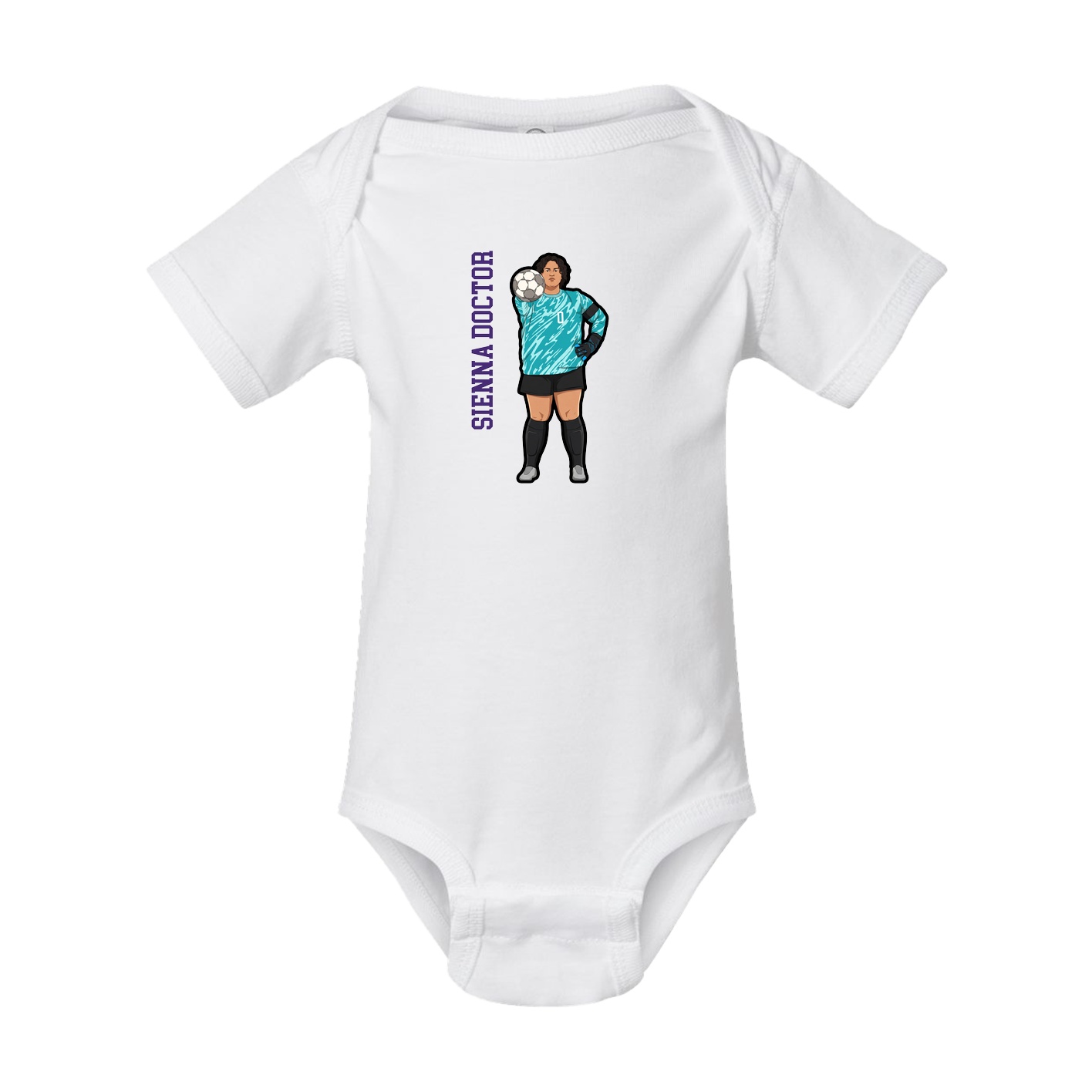Baby Onesie — Name Vertical in White