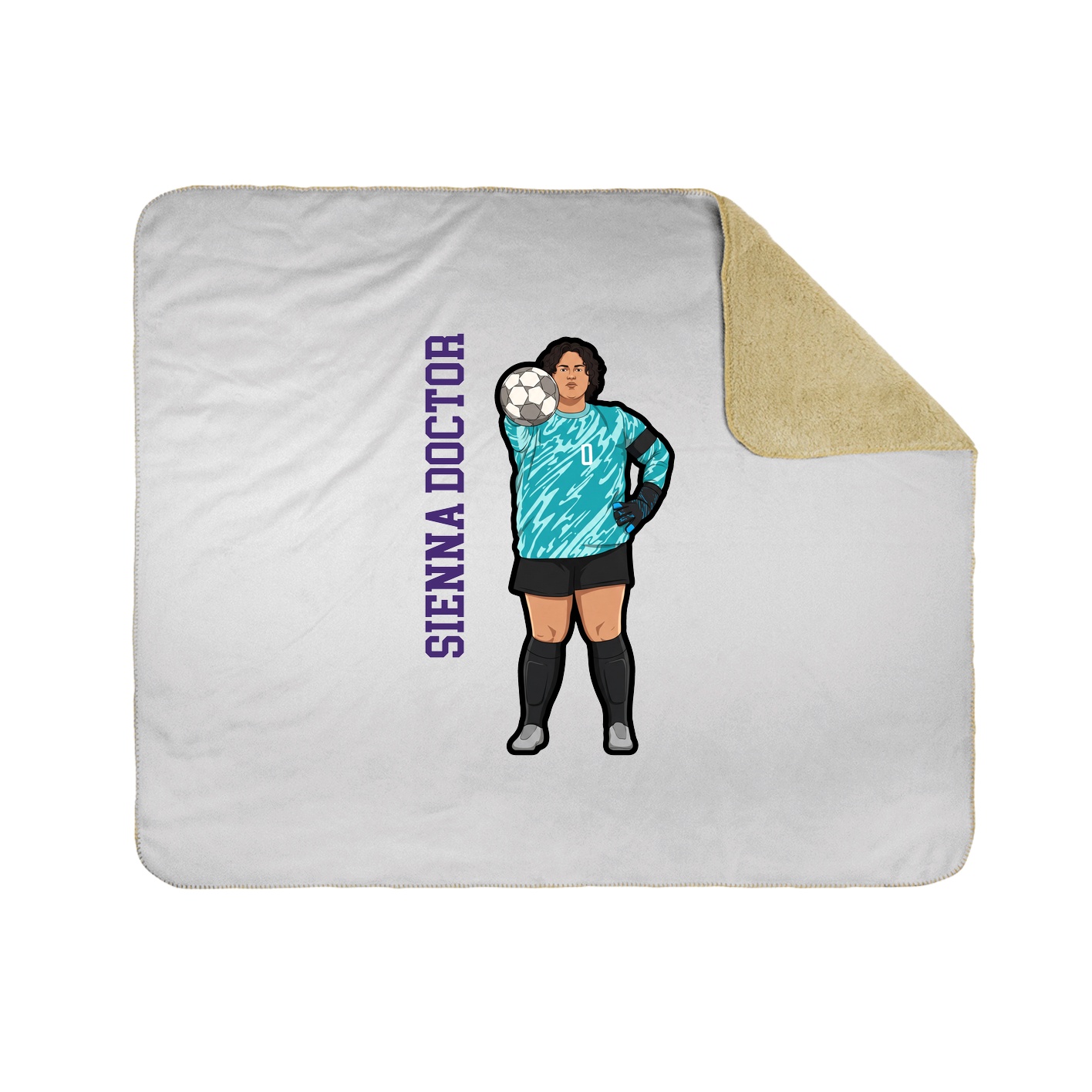 Throw Blanket — Name Vertical in White