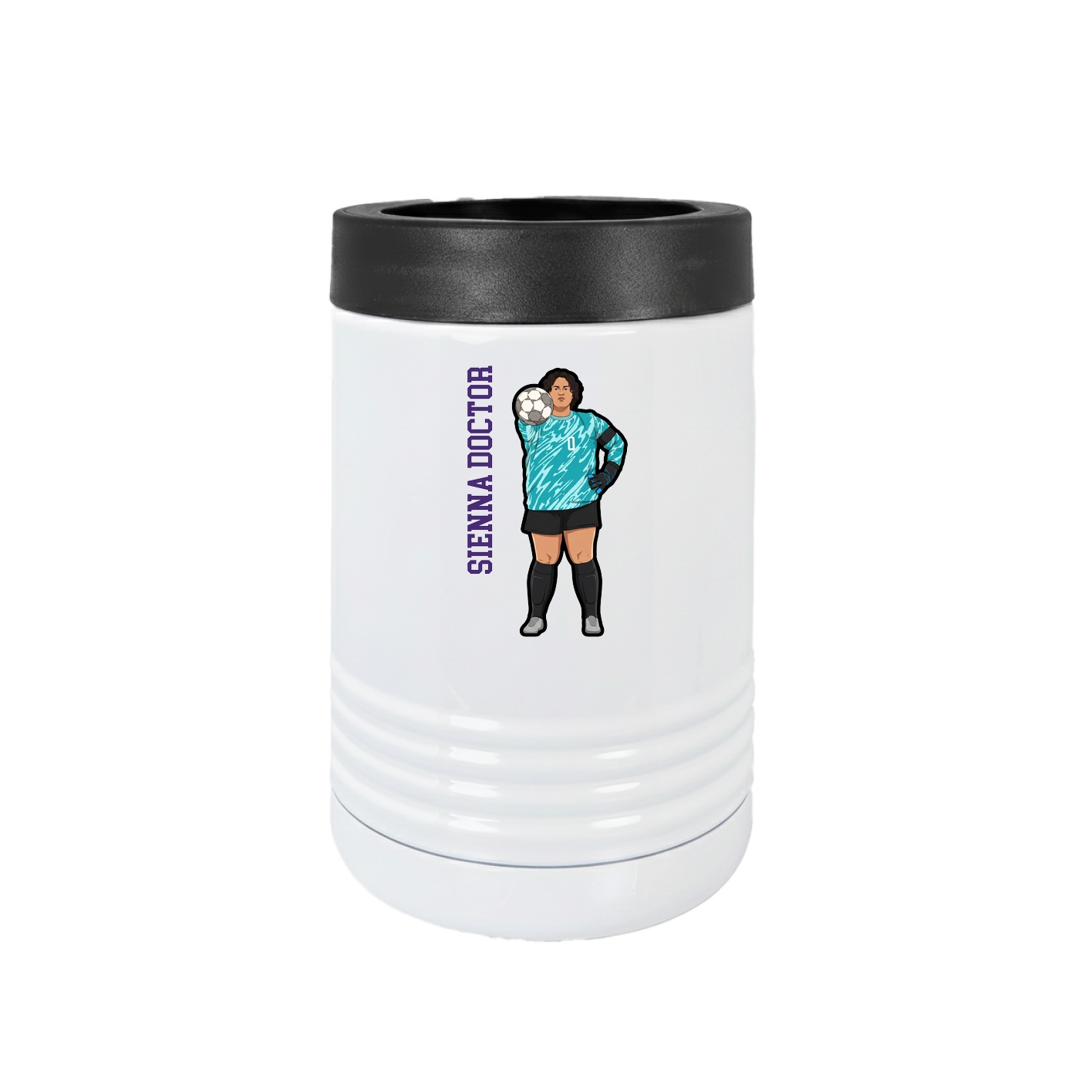 Beverage Holder — Name Vertical in White