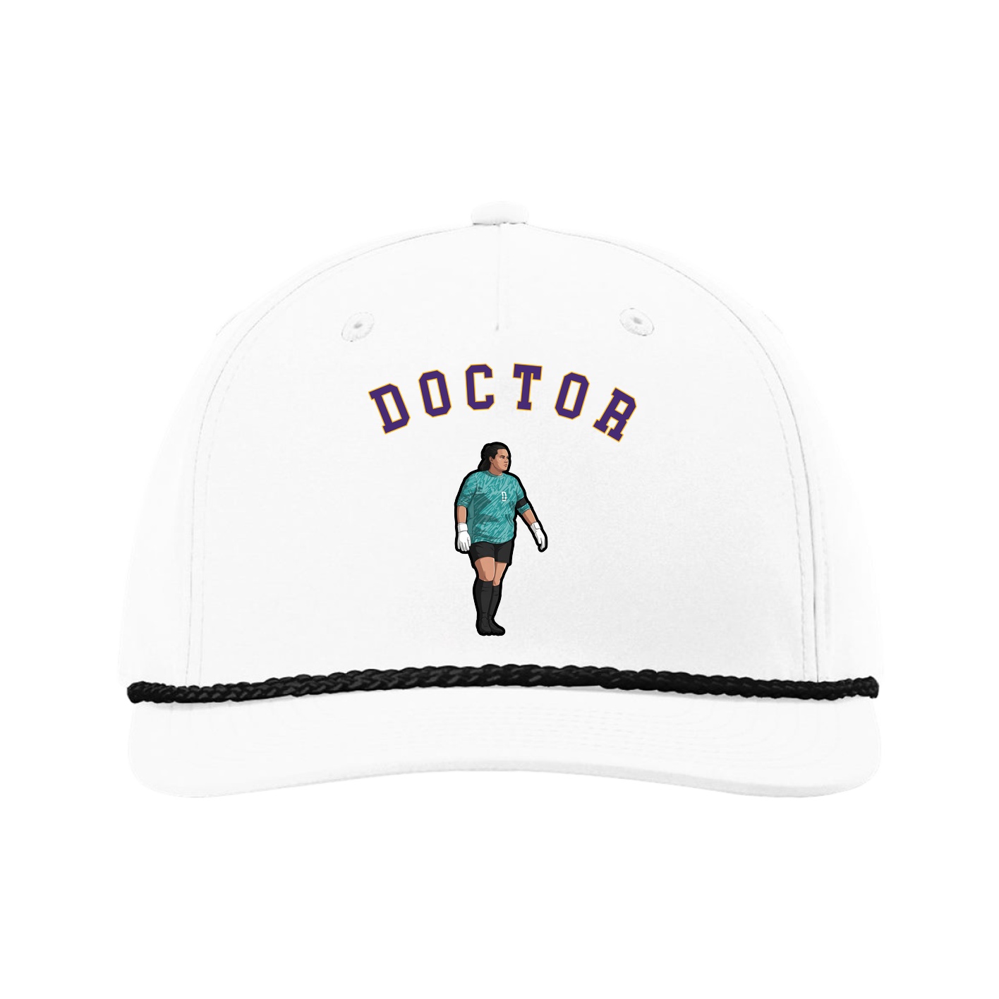 Five-Panel Classic Rope Cap — Shirsey Arch in White