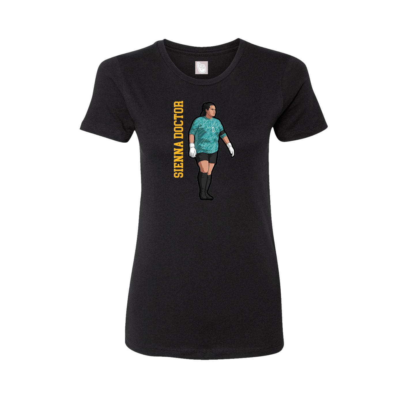 Fitted Women's Tee — Name Vertical in Black