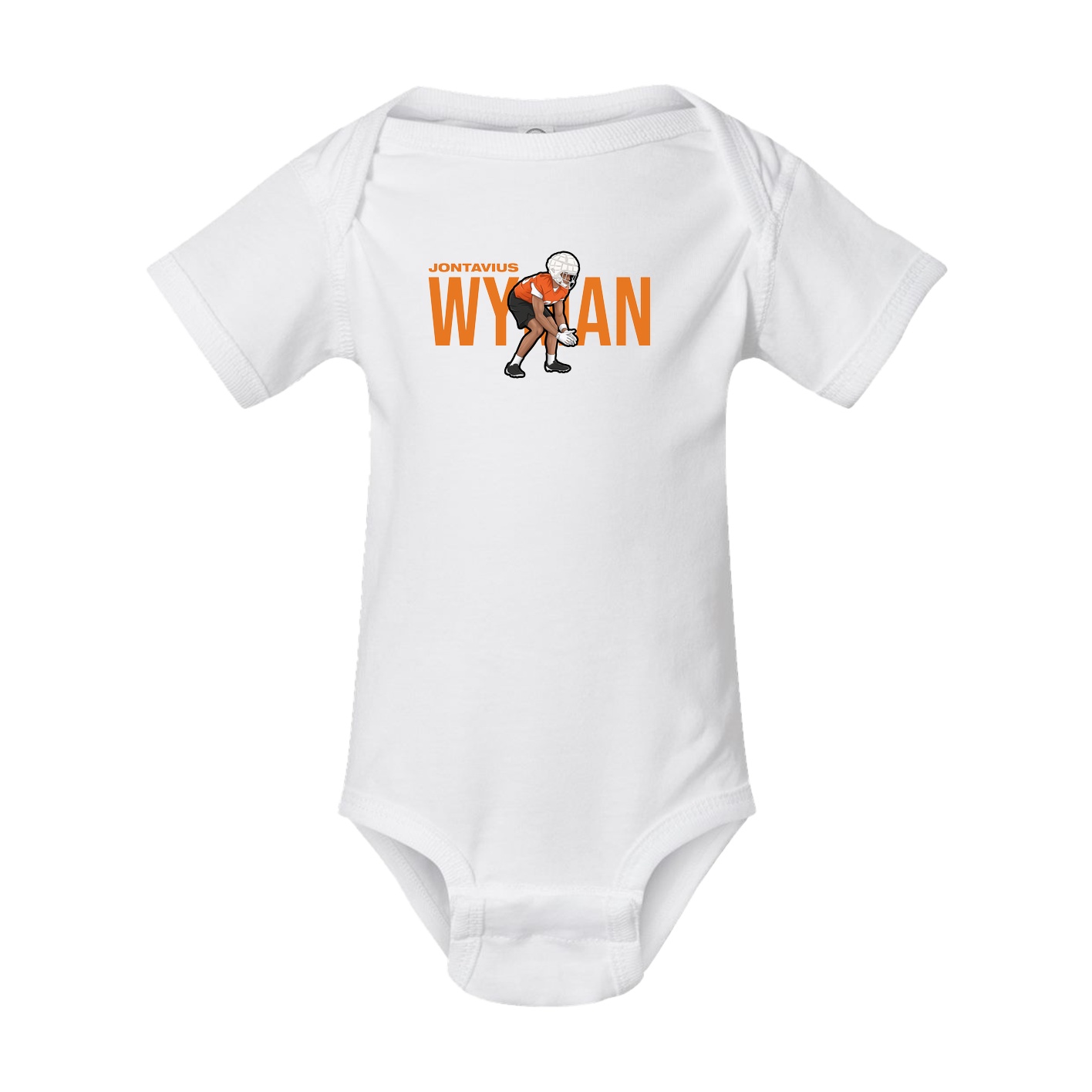 Baby Onesie — Player Name in White