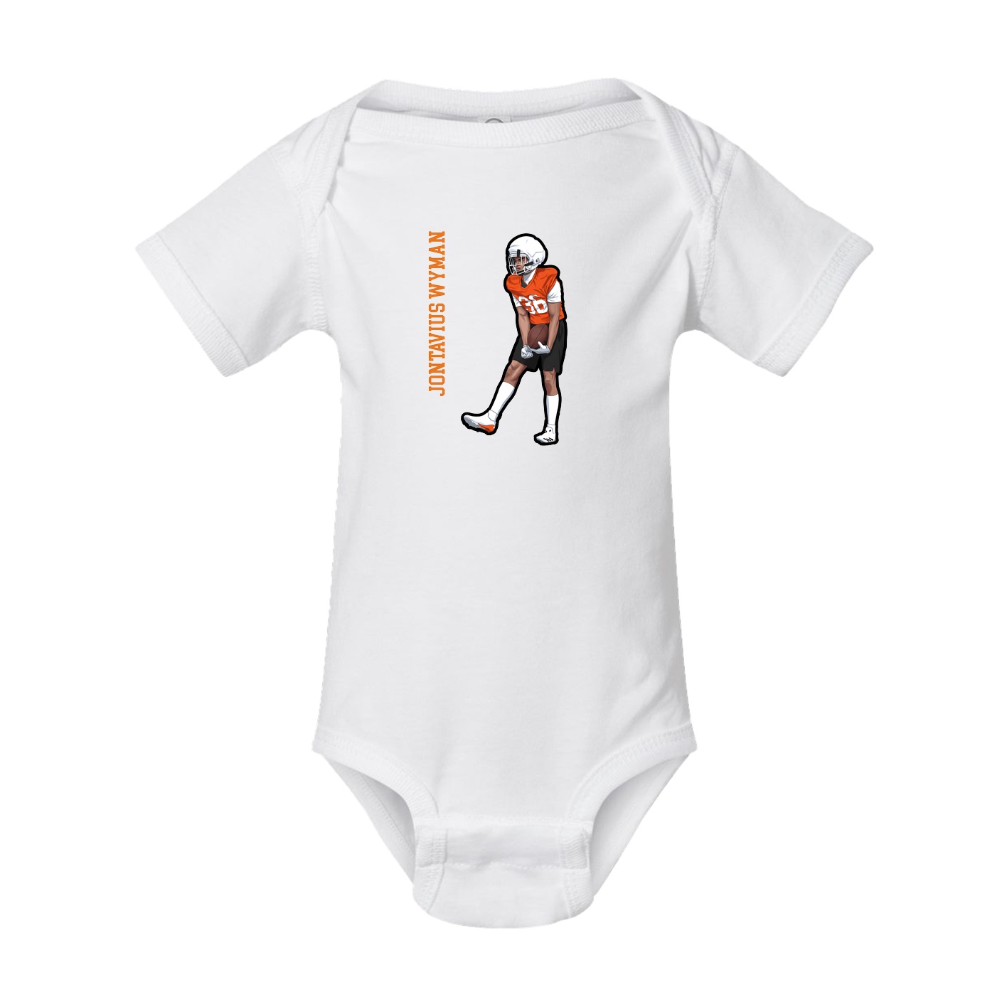 Baby Onesie — Name Vertical in White