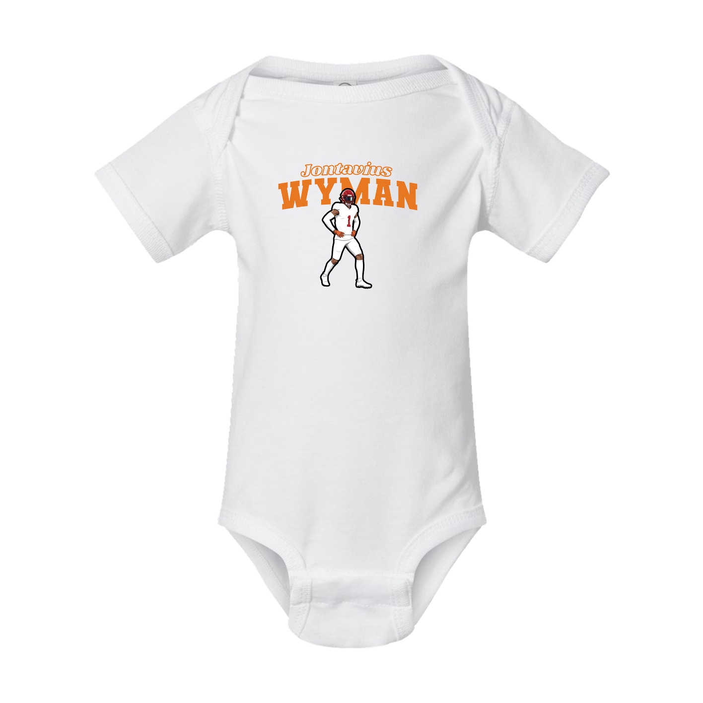 Baby Onesie — Name Arch in White