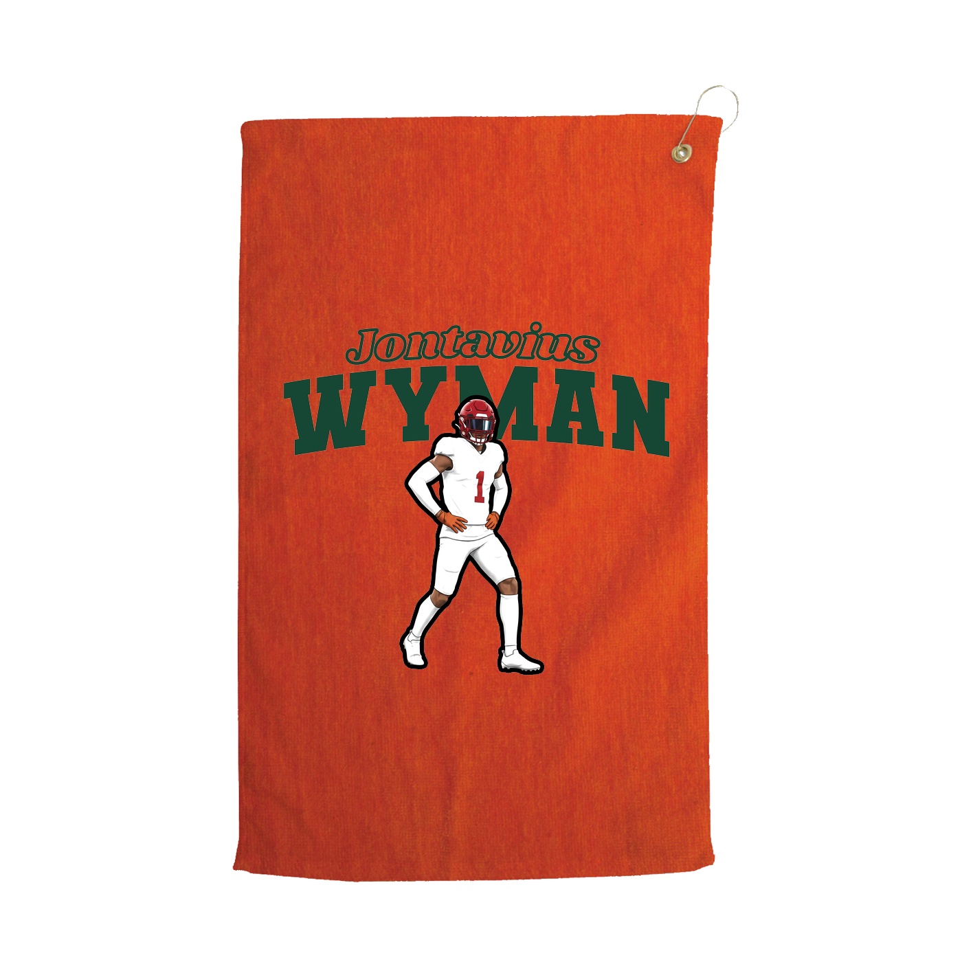 Golf Towel — Name Arch in Orange