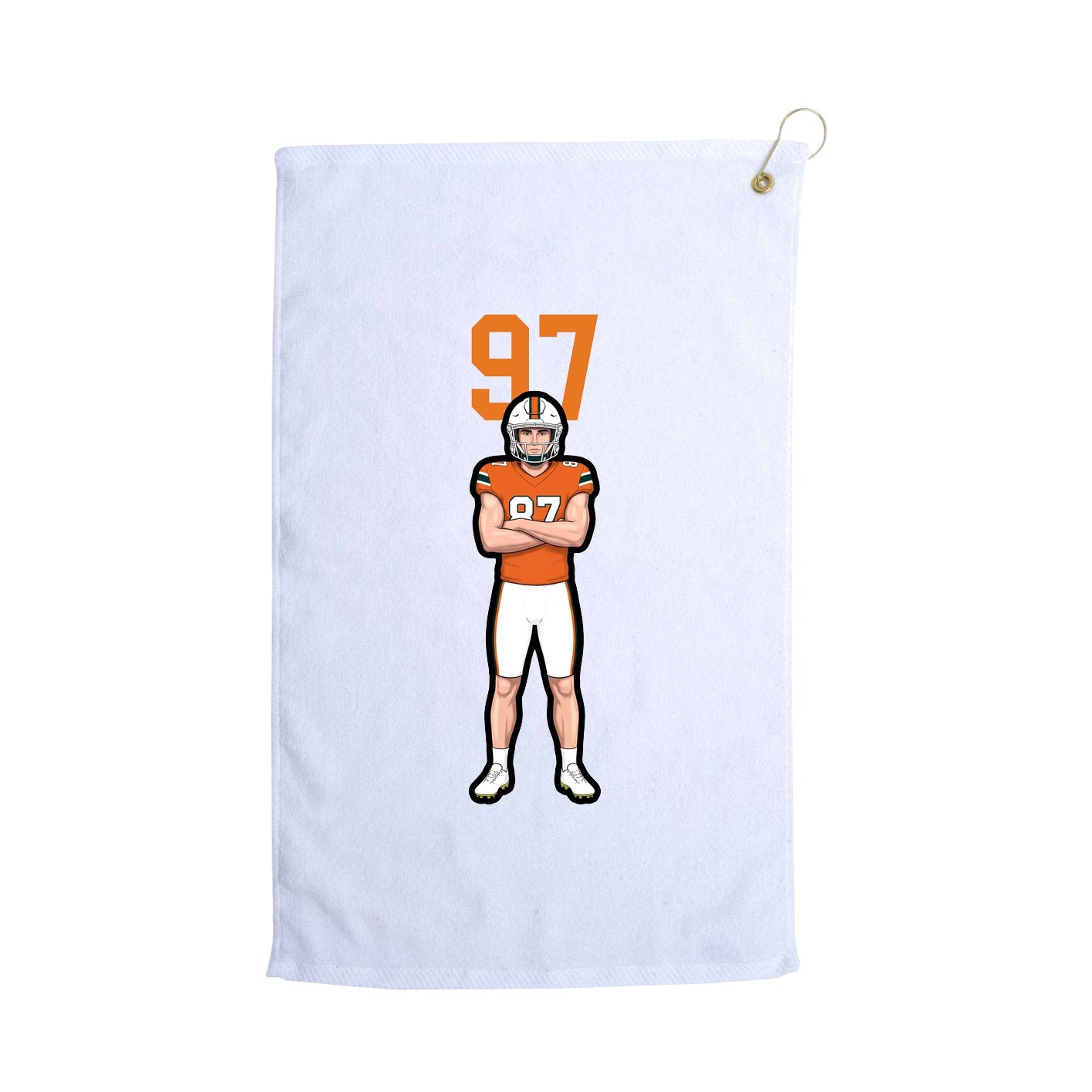 Golf Towel — Number Top in White