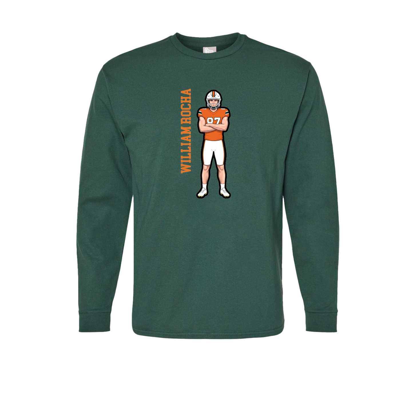 Long Sleeve Tee — Name Vertical in Green
